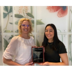Andrea Edginton, Hallman director at Waterloo Pharmacy with Amanda Michano
