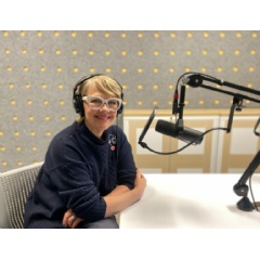 Kim Sajet in the National Portrait Gallery’s podcast studio. Photo by Gabrielle Obusek, Smithsonian’s National Portrait Gallery.