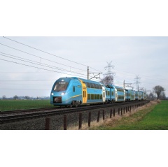 The new Coradia Max trains will operate among others on the highly popular regional express line RE1 between Hamburg and Rostock, in the Baltic Sea-Alster sub-network (OSTA) – Non-contractual design for illustration purposes