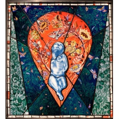 Judith Schaechter, The Life Ecstatic
Stained Glass Lightbox, 31 x 29 x 4 inches / 79 x 74 x 10 cm
Courtesy of Claire Oliver Gallery.
