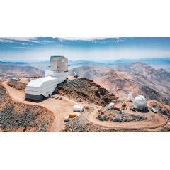 An image captured by aerial drone of the Vera C. Rubin Observatory under construction in October 2023.
Credit: Rubin Observatory/NSF/AURA/A. Pizarro D
