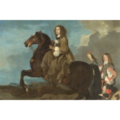 Detail of Queen Christina of Sweden on Horseback. Sebastin Bourdon. Museo Nacional del Prado