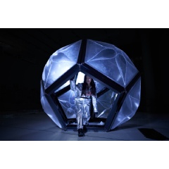 Yiwei Xue steps out of Momo, a semi-permanent in situ habitat designed for space exploration ahead of establishing a permanent base on the moon.
Credits:
Photo: Chenyue “xdd44” Dai