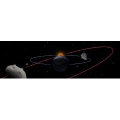 An artist’s interpretation of dark comets orbiting in the solar system.
Credit: A. D. Feinstein and NASA’s Earth Observatory