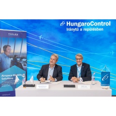 Christian Rivierre, VP Airspace Mobility Solutions, Thales and Ferenc Turi, CEO of HungaroControl.
