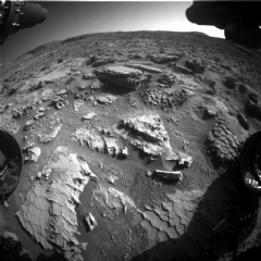 NASA’s Mars rover Curiosity captured this image of its current workspace, containing well-preserved polygonal shaped fractures, with waffle or honeycomb patterns.
NASA/JPL-Caltech