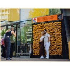Takii Europes sunflower wall next to the Van Gogh Museum entrance. Photo: Jelle Draper