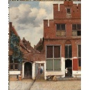 Vermeer initially painted the house in his famous The Little Street with a closed door