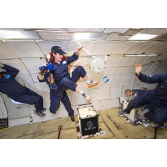 The Aurelia team has annual zero-gravity flights that Ariel Ekblaw says are equal part research missions, workforce training, and inspiration for the next generation of space enthusiasts.
Credit: Courtesy of Aurelia