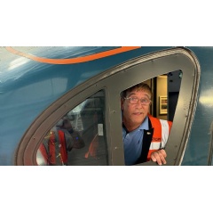 Ken Davies drives Avanti West Coast’s Class 390 Pendolino 390200 back in to Alstom’s Liverpool Traincare Centre as part of his final shift