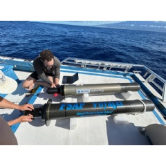 The Persistent Smart Acoustic Profiler (PSAP) Voyager float is prepared for deployment on a historic mission to autonomously collect acoustic data powered by the oceans temperature differences.