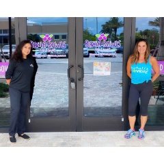 Daxa Patel, owner of Bahia Bowls in Boynton Beach and Annie Harring, founder of CovidFit