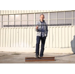 Ethan Escowitz, CEO and founder of Arris Composites with the company’s award winning Additive Molding™ Carbon Fiber Truss