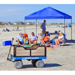 e-Beach Wagon is a self-propelled vehicle that can transport over 300 pounds of gear to the beach and back.