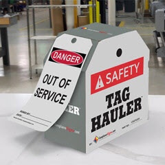 The Tag Hauler portable safety tag dispenser holds 100 or 250 safety tags, ready for use.
