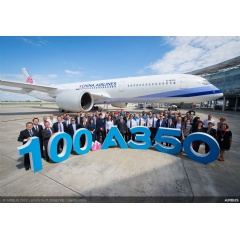 Airbus delivers its 100th A350 XWB, just some 30 months after the first delivery of the world’s most modern widebody aircraft in December 2014. The 100th aircraft delivered is an A350-900 for China Airlinnes