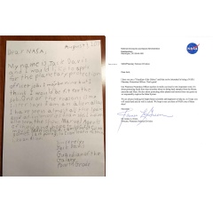 Letters exchanged between NASA and space enthusiast Jack Davis, a fourth-grade student in New Jersey. Credits: NASA