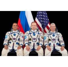 Expedition 53 crew members (from left) NASA astronaut Joe Acaba, Roscosmos cosmonaut Alexander Misurkin and NASA astronaut Mark Vande Hei will launch to the International Space Station on a Russian Soyuz spacecraft Sept. 12.
