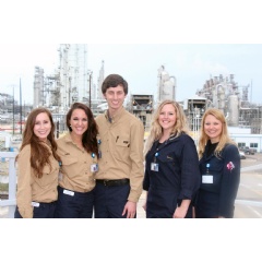 Five Lamar University students gained on-job-experience through a summer internship at BASF TOTAL Petrochemicals. They are (from left) Taylor Stephens, Kelci Crawford, Michael Hollier, Stephanie Coolidge and Katie Bond.