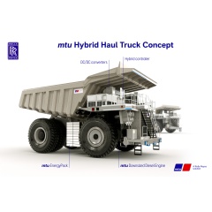 Rolls-Royce and Flanders Electric have agreed to develop a retrofit concept for hybridizing mining trucks that can reduce CO2 emissions by up to 30%. (See complete caption below)