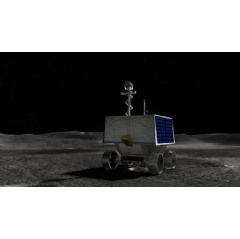 Illustration of NASAs Volatiles Investigating Polar Exploration Rover (VIPER) on the surface of the Moon
Credits: NASA/Daniel Rutter