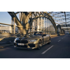 BMW M8 Competition Convertible (01/2022).
BMW M8 Competition Convertible: fuel consumption combined: 11.6  11.2 l/100 km [24.4  25.2 mpg imp] as per WLTP; CO2 emissions combined: 264  255 g/km.