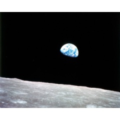 The iconic Earthrise image of Earth appearing over the Moons horizon as seen from the Apollo 8 spacecraft, taken during a live broadcast with NASA astronauts from the lunar orbit on Christmas Eve, Dec. 24, 1968.
Credits: NASA