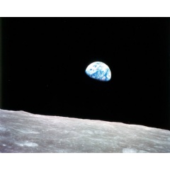 The iconic “Earthrise” image of Earth appearing over the Moon’s horizon as seen from the Apollo 8 spacecraft, taken during a live broadcast with NASA astronauts from the lunar orbit on Christmas Eve, Dec. 24, 1968.
Credits: NASA