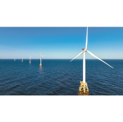 Offshore wind turbines in Block Island Sound off Southern New England. (Getty images)
