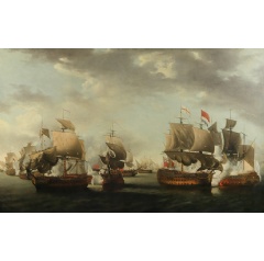Lot 70
Nicholas Pocock
(British, 1740-1821)
and James Martin Hilhouse (British, 1748-1822)
The Formidable breaking the French line at the Battle of the Saintes, 1782
The Marine Sale
26 April 2023, 14:00 BST
London, Knightsbridge
Sold for £8