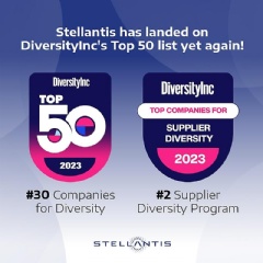 The editors of DiversityInc have once again recognized Stellantis for its tireless efforts and commitment to diversity, ranking it No. 30 on the publication’s prestigious list of Top 50 Companies for Diversity in the U.S.(complete caption below)