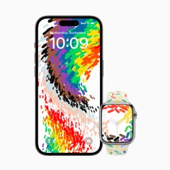 The new Pride Celebration watch face and iOS wallpaper honor the combined strength and mutual support of the LGBTQ+ community.