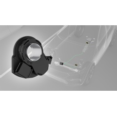 In all-electric steering systems, the steering sensors from HELLA record the torque and angle of the steering wheel with high precision and reliability and transmit these as an electrical signal. (Picture: HELLA)