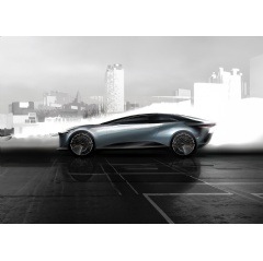 Vehicle design sketch incorporating the results of TRI’s new generative AI + optimization technique (courtesy of XD : Experimental Design Studio of Toyota).