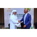 CAF President Dr Motsepe and the Arab Gulf Cup Football Federation President Sheikh Hamad bin Khalifa Ahmed Al Thani sign MoU to develop Football in Africa and the Gulf Region
