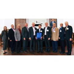 Left to right: IMA Board Chair Rachel Osting, SIA Group Leader-Manufacturing Engineering Charlie Horwedel, SIA Assistant Senior Manager-Manufacturing Jeff McTagertt, SIA Senior Manager-Material Management Mike Harmon, (see complete caption below)