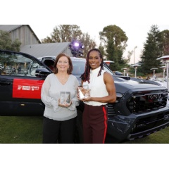 023 Toyota Everyday Heroes 1
Mechelle Lewis Freeman of TrackGirlz and Peggy Turner of TIRR Memorial Hermann Hotwheels were honored on-stage as “Toyota Everyday Heroes” at The espnW Women + Sports Summit on October 24.