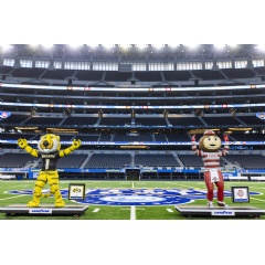 A tradition since 2015, Goodyear honors the competitors of the 88th Goodyear Cotton Bowl Classic, University of Missouri and The Ohio State University, with intricate, (see complete caption below)