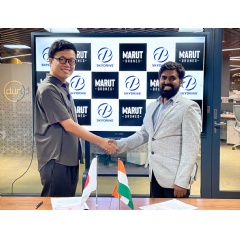Marut Drone Founder & CEO, Prem Kumar, and SkyDrive CEO, Tomohiro Fukuzawa at Signing Ceremony