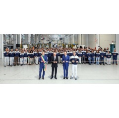 Left to Right: Stefano Lo Russo, Mayor of Turin; Carlos Tavares, Stellantis CEO; Alberto Cirio, President of Piedmont; Leonardo Rossi, Stellantis eDCT Plant Manager
