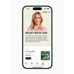 Apple Books will feature a dedicated page for Reese’s Book Club with new monthly picks, previous selections, and themed editorial collections.