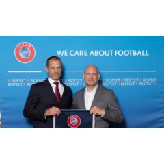 UEFA president Aleksander Čeferin meets president of the Football Association of Iceland, Thorvaldur rlygsson