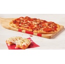 Canadians score with NEW Tim Hortons 3 Meat Hat-Trick Flatbread Pizza and Tims Garlic Bread, a deliciously cheesy side item to add to any lunch or dinner