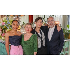Rosalind Eleazar, Saskia Reeves, Christopher Chung and Jonathan Pryce attend the Apple TV+ BAFTA TV Brunch to celebrate excellence in global storytelling and creativity at 180 The Strand on May 10, 2025 in London, England.