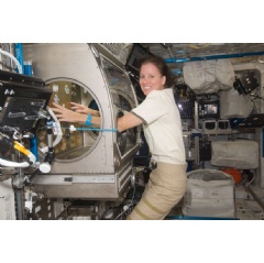 NASA astronaut Shannon Walker on the International Space Station