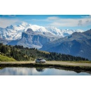 Mont-Blanc Rally: Opel Corsa Rally Electric in Front Alpine Backdrop