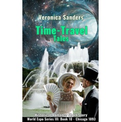 Book Cover image of Jed and Marie in their Victorian attire at Jackson Park Fountain, Chicago.