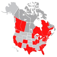 EMSL Analytical, Inc. Laboratory Locations.