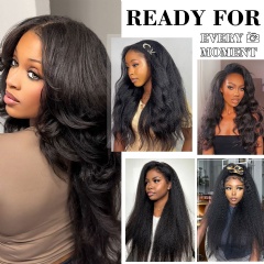 Kinky straight half wig